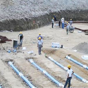 软式透水管施工现场